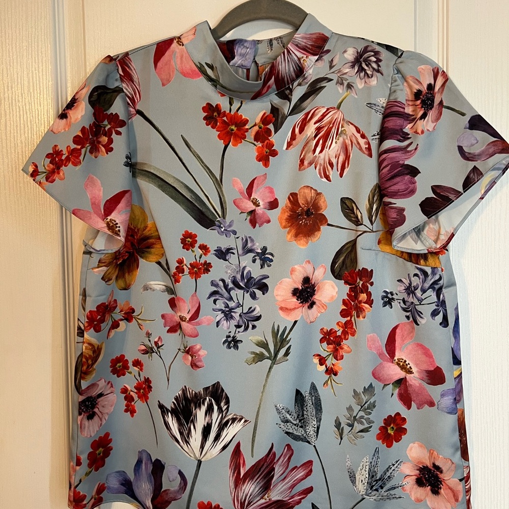 J. Crew Multicolor Floral Blouse